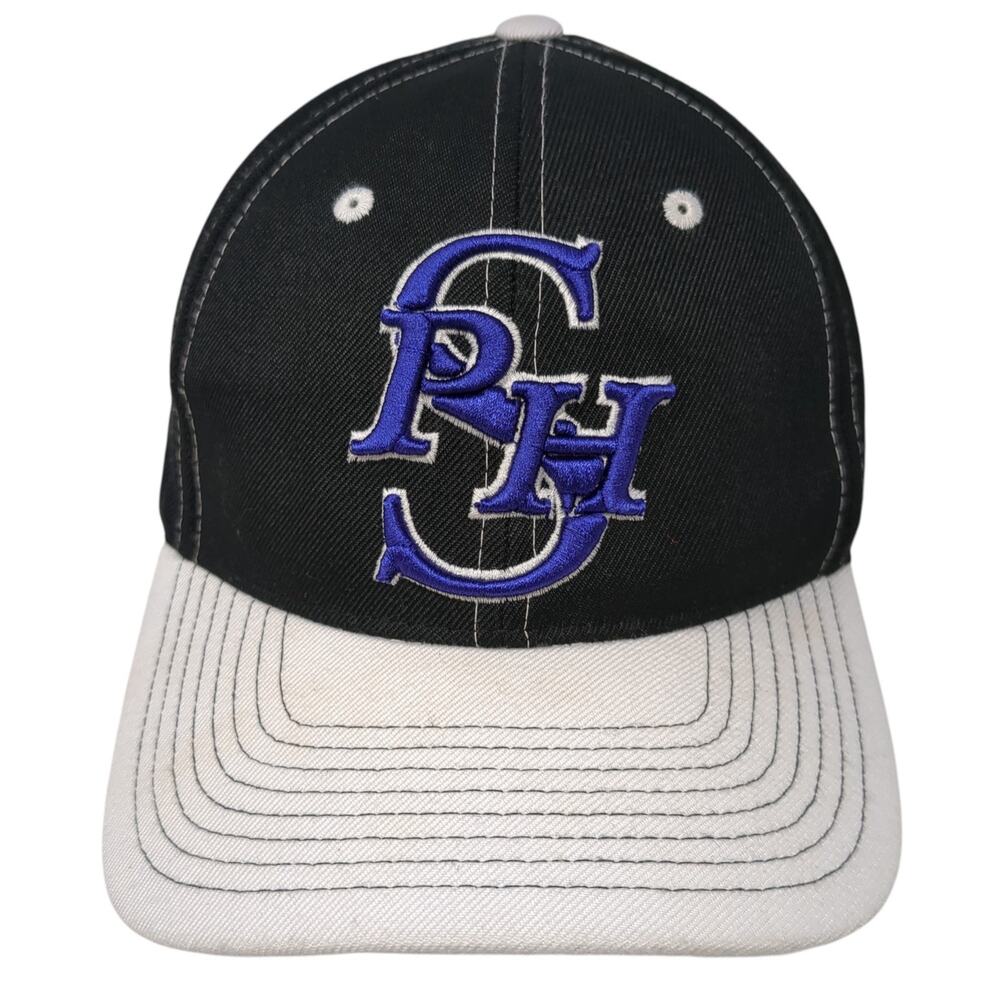 Panthers Fitted Hat Black 7 1/2 Embroidered Colorblock 6 Panel Zephyr